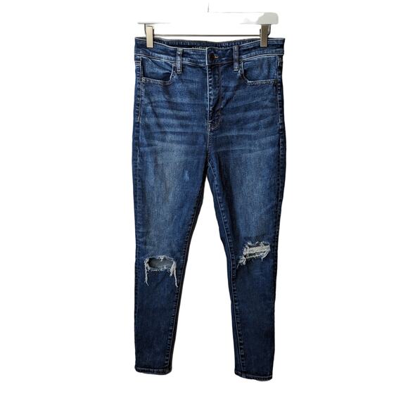 American Eagle Outfitters Denim - AMERICAN EAGLE Super High Rise Jegging Jeans Denim Distressed Women's Size 12